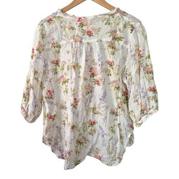 Denim & Supply Ralph Lauren Floral Ruffled Poet Top Size Small - Picture 3 of 4
